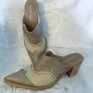 Kathy Van Zeeland Mules/Boots Studded Western Size 9